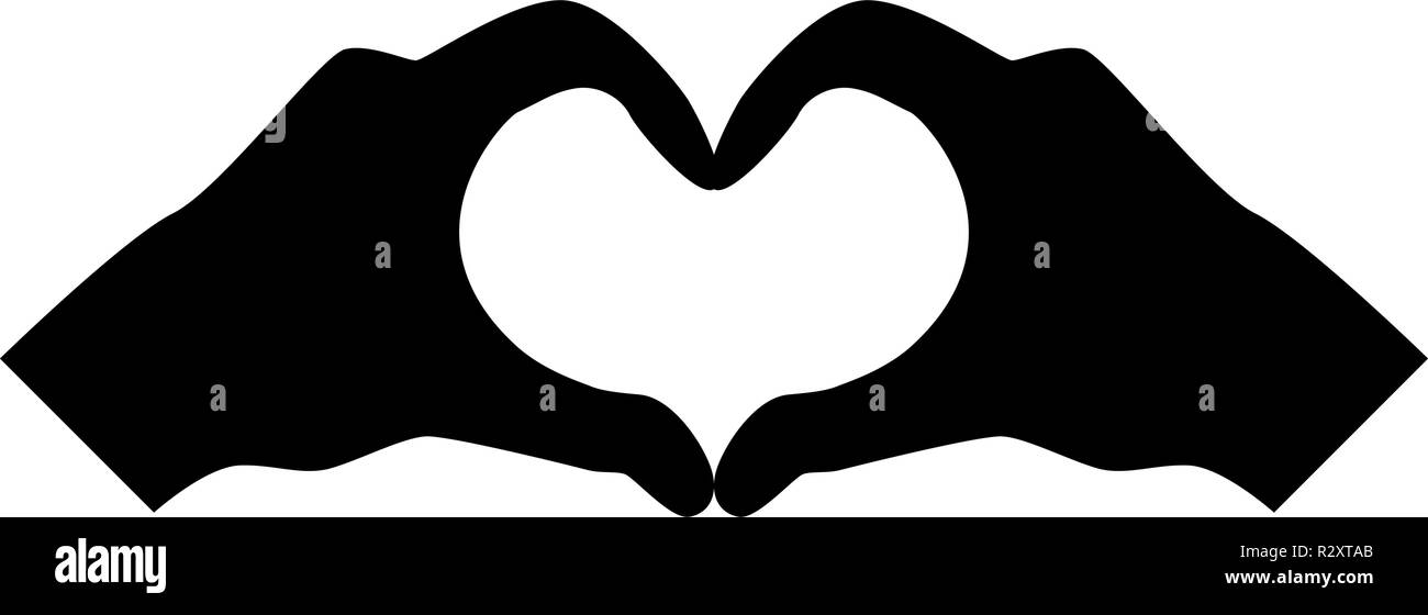 Zwei Hände haben ihre Form Herz Hände und Herz Symbol Silhouette Symbol Farbe schwarz Vektor I Stil einfach Bild Stock Vektor
