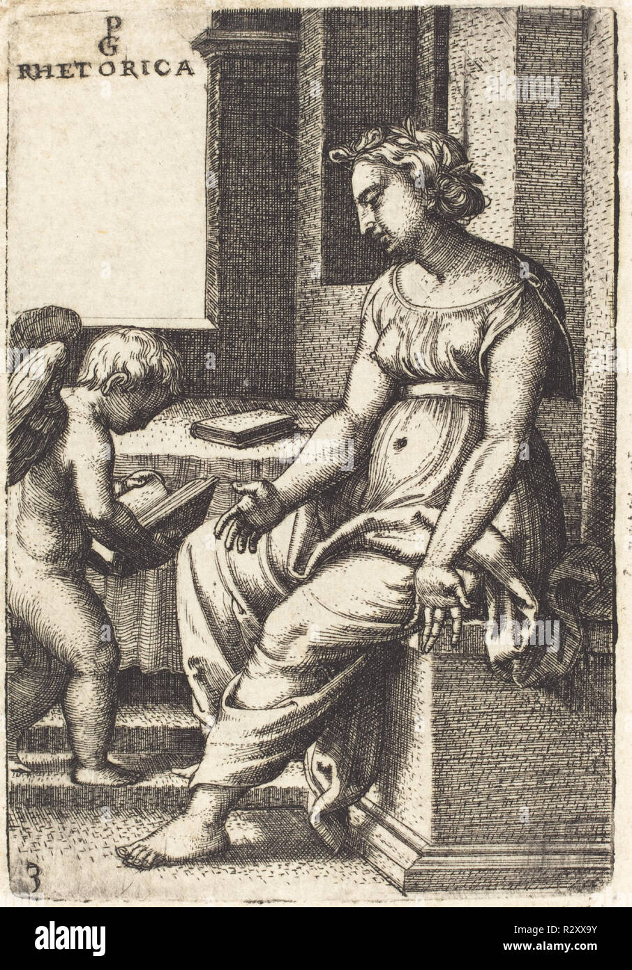 Rhetorik. Medium: Gravur. Museum: Nationalgalerie, Washington DC. Autor: Georg Pencz. Stockfoto