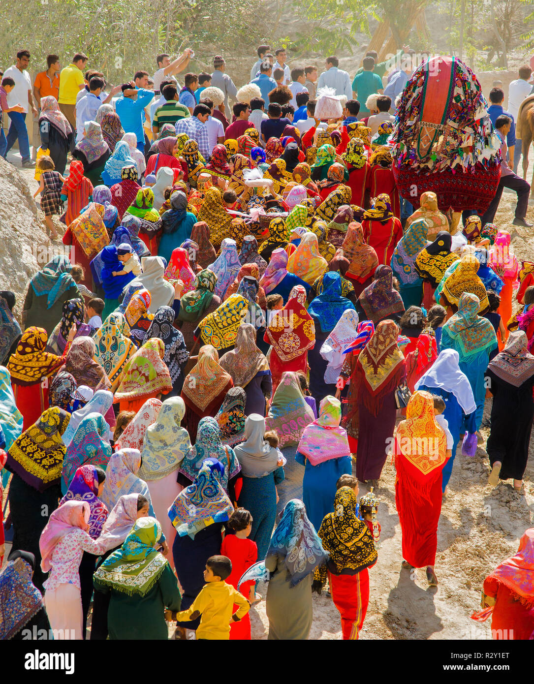 Turkmenische Frauen (nomad Volk von Iran) während der Trauung, im turkmenischen Sahra, Golestan Provinz des Iran. Stockfoto