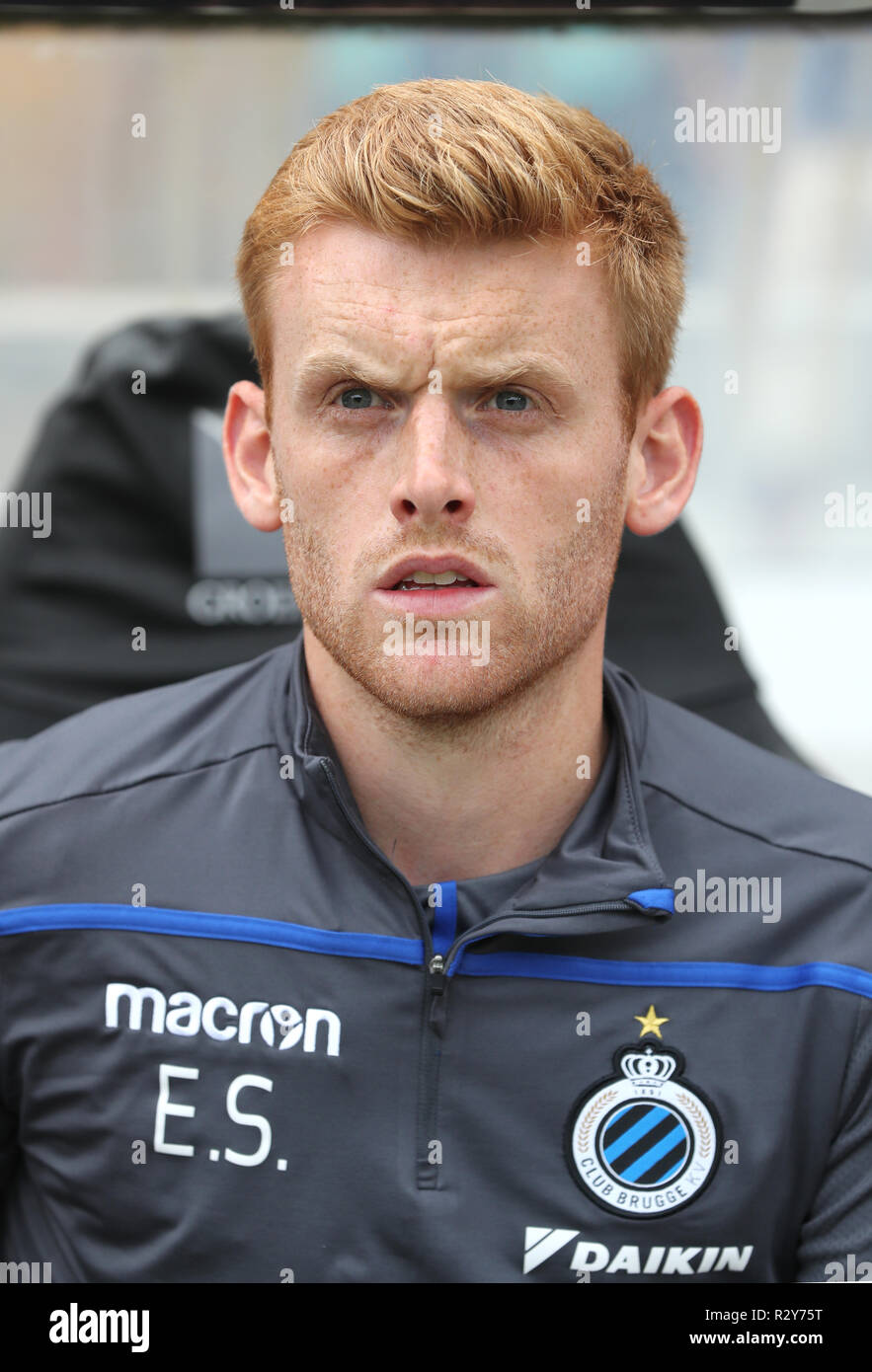 Brügge, Belgien - 29. Juli: Assistant Coach Edward noch dargestellt, während der Jupiler Pro League Spieltag 1 zwischen Club Brugge und KAS Eupen am 29. Juli 2018 in Brügge, Belgien. (Foto von Vincent Van Doornick/Isosport) Stockfoto