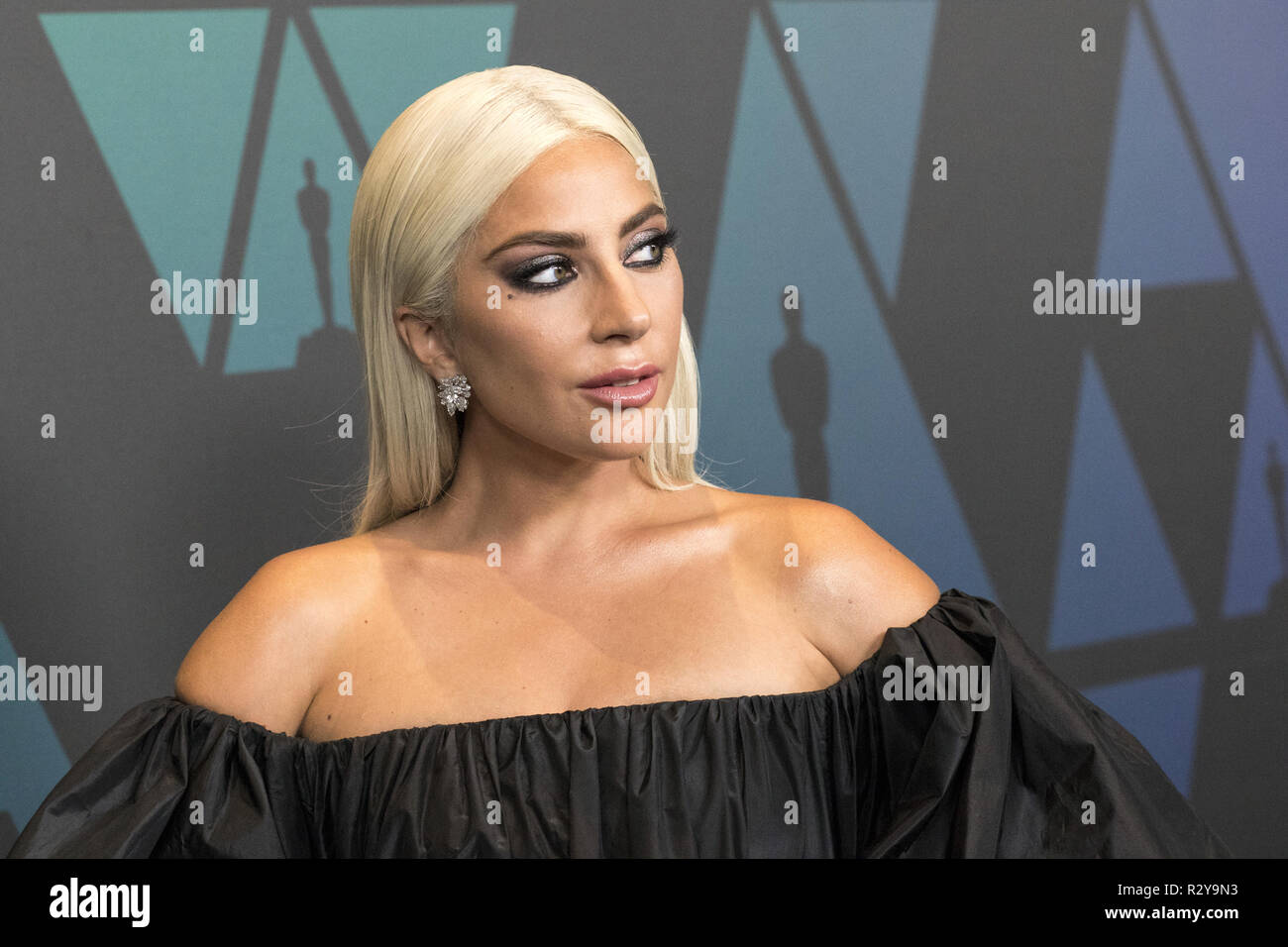 Lady Gaga nimmt an der Akademie 2018 Jahrestreffen der Gouverneure Auszeichnungen in der Ray Dolby Ballroom am Hollywood & Highland Center in Hollywood, CA, am Sonntag, den 18. November 2018. Stockfoto