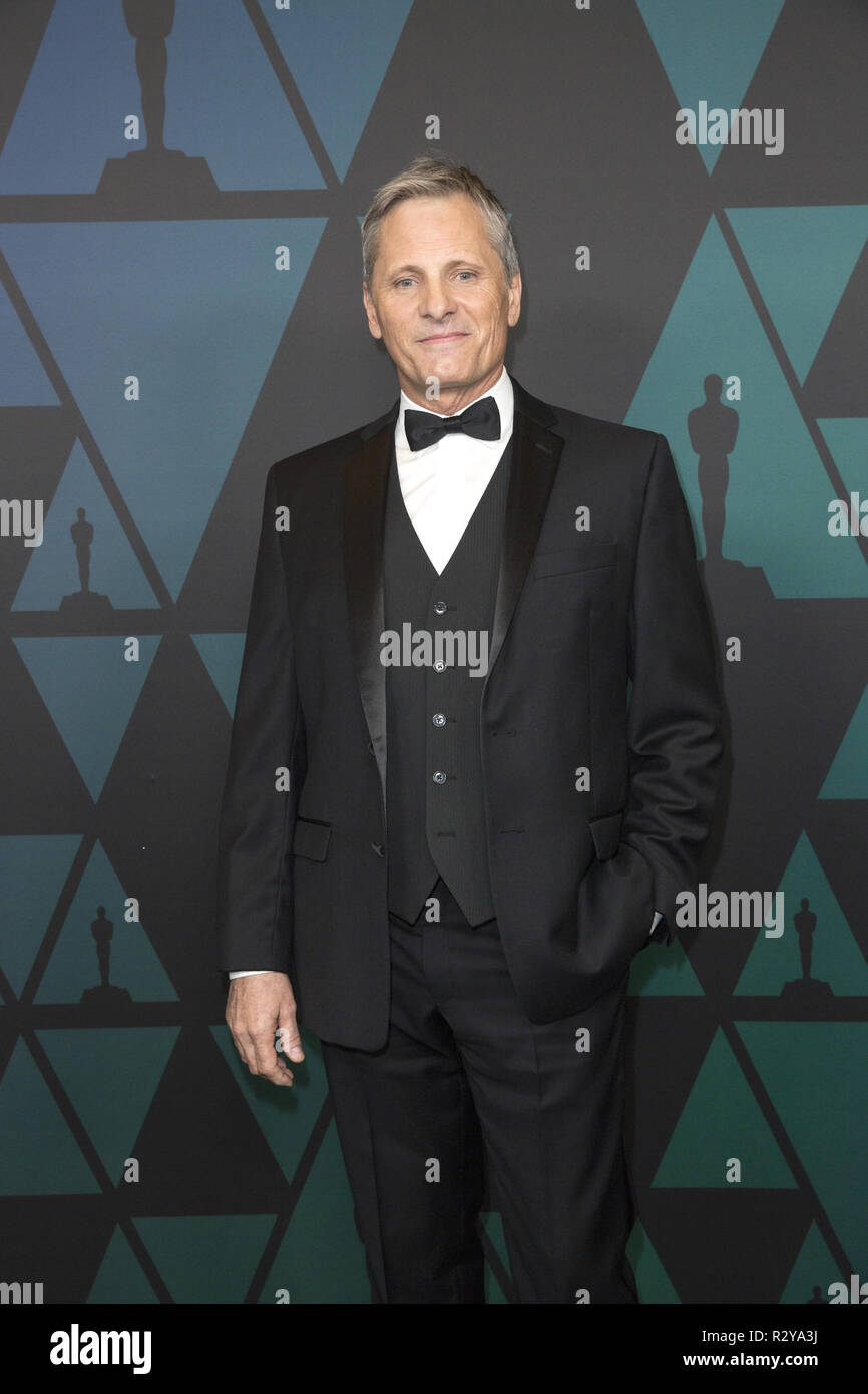 Viggo Mortensen nimmt an der Akademie 2018 Jahrestreffen der Gouverneure Auszeichnungen in der Ray Dolby Ballroom am Hollywood & Highland Center in Hollywood, CA, am Sonntag, den 18. November 2018. Stockfoto