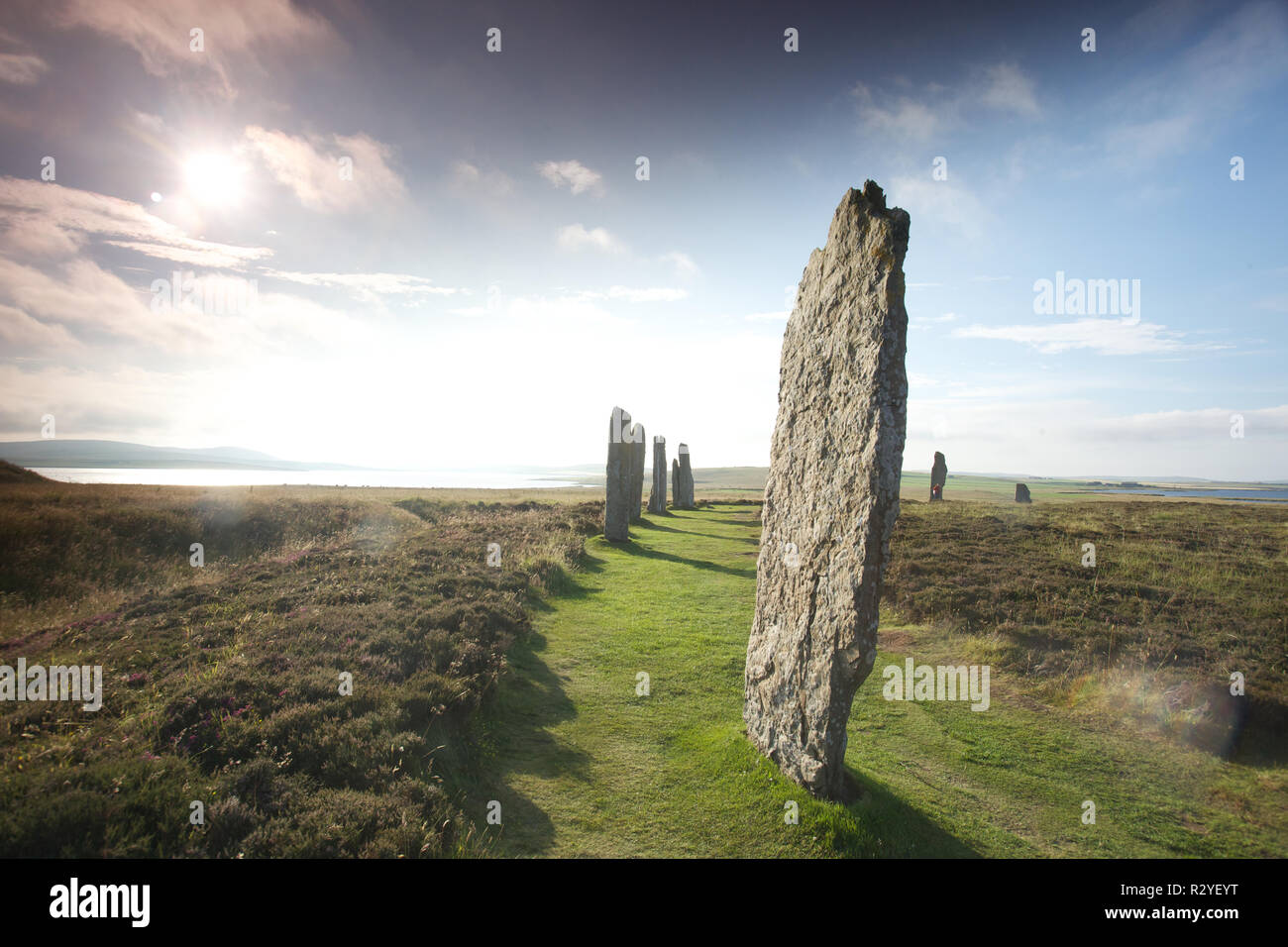 Ring of Brodgar - Menhire in Orkney Stockfoto