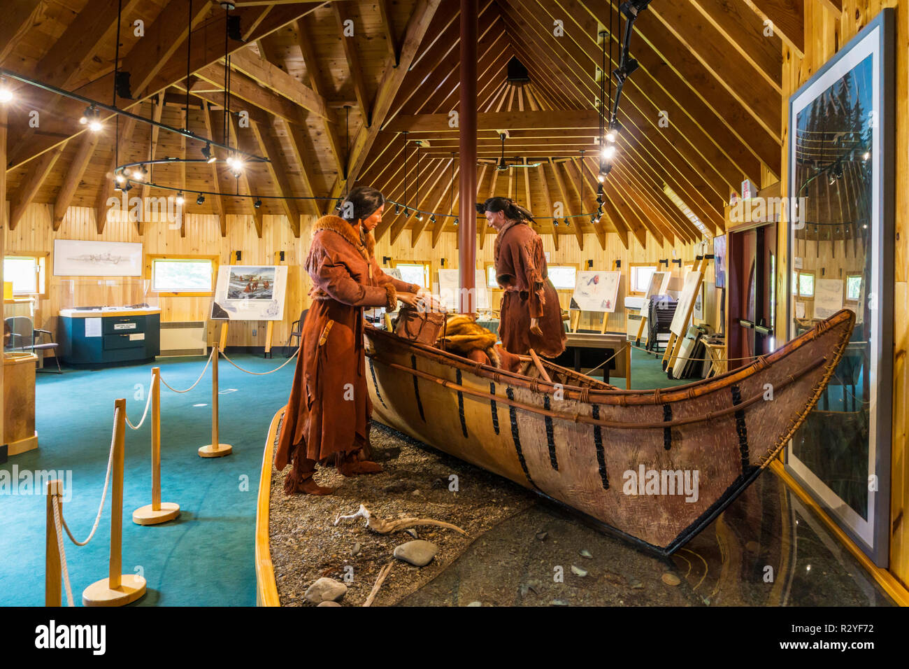 Beothuk Interpretation Center Provincial Historic Site in Boyd's Cove, Neufundland. Stockfoto