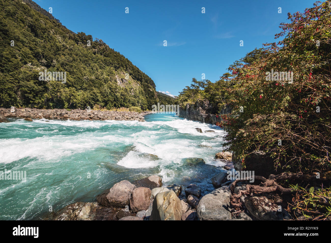 Saltos Del Petrohue Wasserfälle - Los Lagos Region, Chile Stockfoto