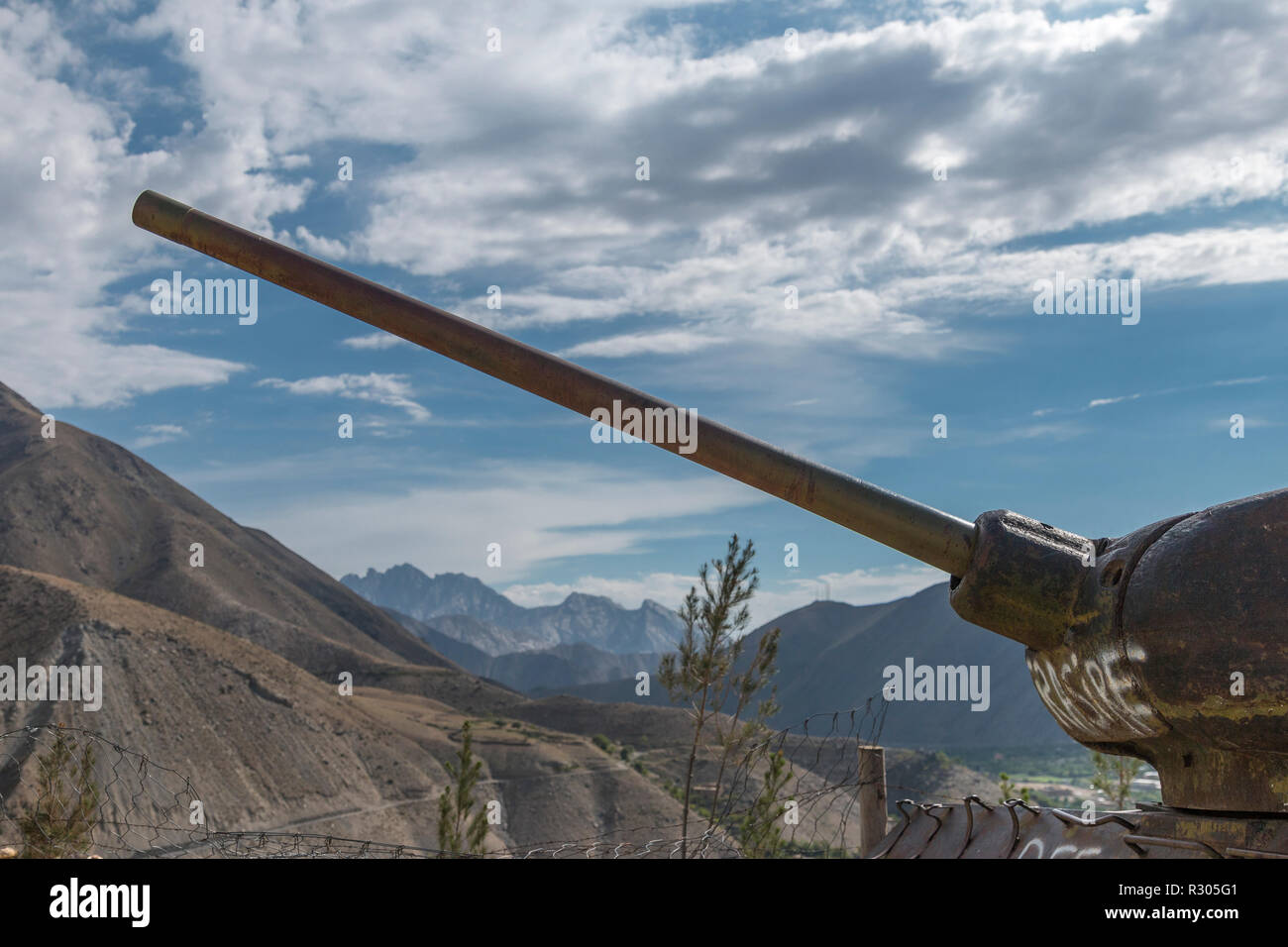 Rost Tank von der sowjetischen Invasion in Afghanistan im Jahr 1979, dem Panschir-tal, Afghanistan Stockfoto