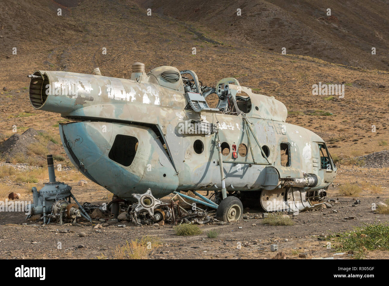 Rost Tank von der sowjetischen Invasion in Afghanistan im Jahr 1979, dem Panschir-tal, Afghanistan Stockfoto