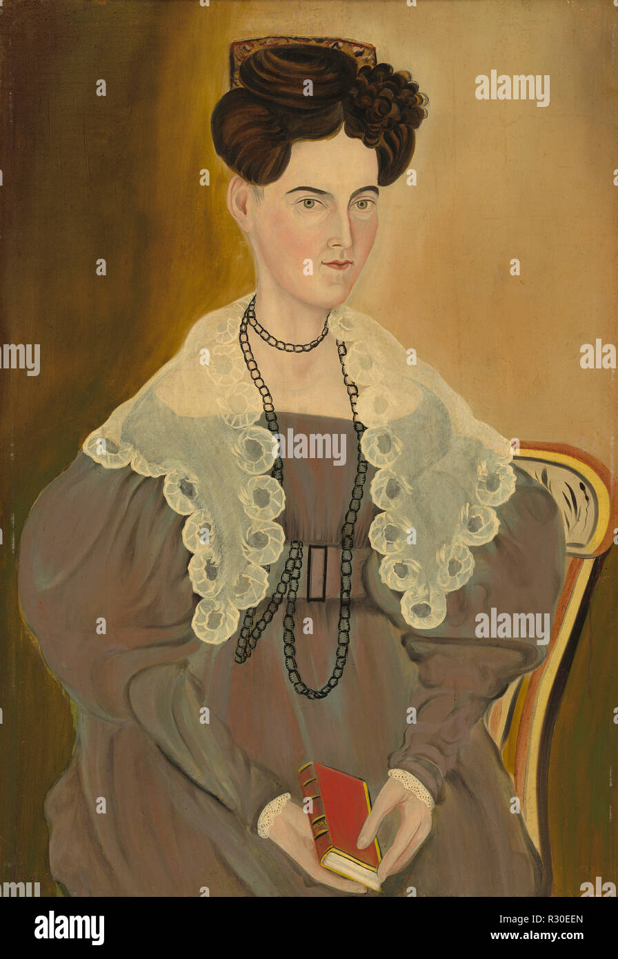 Hannah Fischer Stedman. Stand: 1833. Maße: gesamt: 91,5 x 63 cm (36x24 13/16 in.) gerahmt: 100,5 x 72,5 x 4,4 cm (39 9/16 x 28 9/16 x 1 3/4 in.). Medium: Öl auf Holz. Museum: Nationalgalerie, Washington DC. Thema: Asael Mächte. Stockfoto