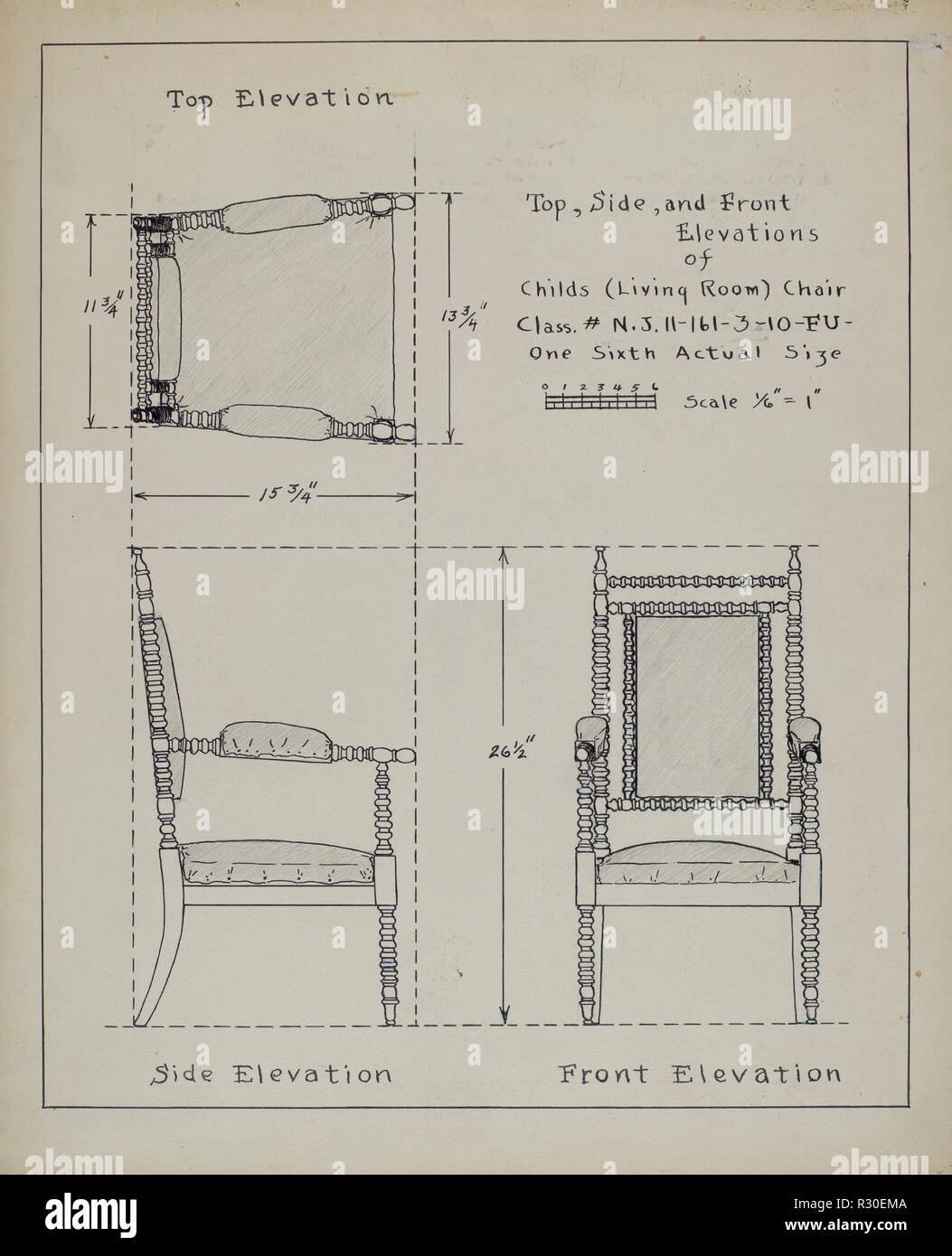 Stuhl. Stand: 1935/1942. Abmessungen: insgesamt: 28 x 22,9 cm (11 x 9 in.). Medium: Feder und Tusche und Graphit auf Papier. Museum: Nationalgalerie, Washington DC. Autor: Francis Law Durand. Stockfoto