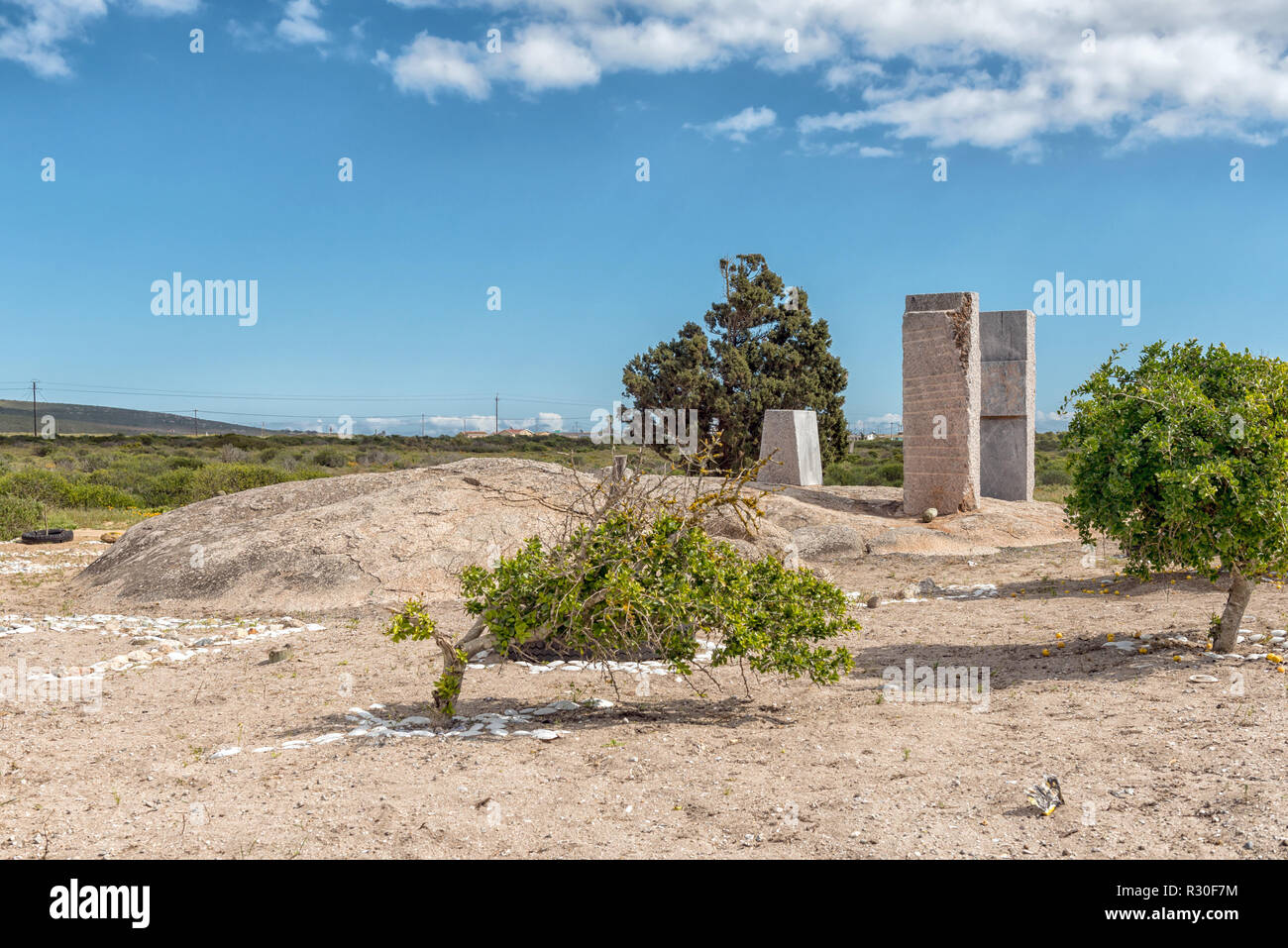 ST HELENA BAY, SÜDAFRIKA, 21. AUGUST 2018: Der Vasco Da Gama Denkmal in St Helena Bay am Atlantik Küste Stockfoto