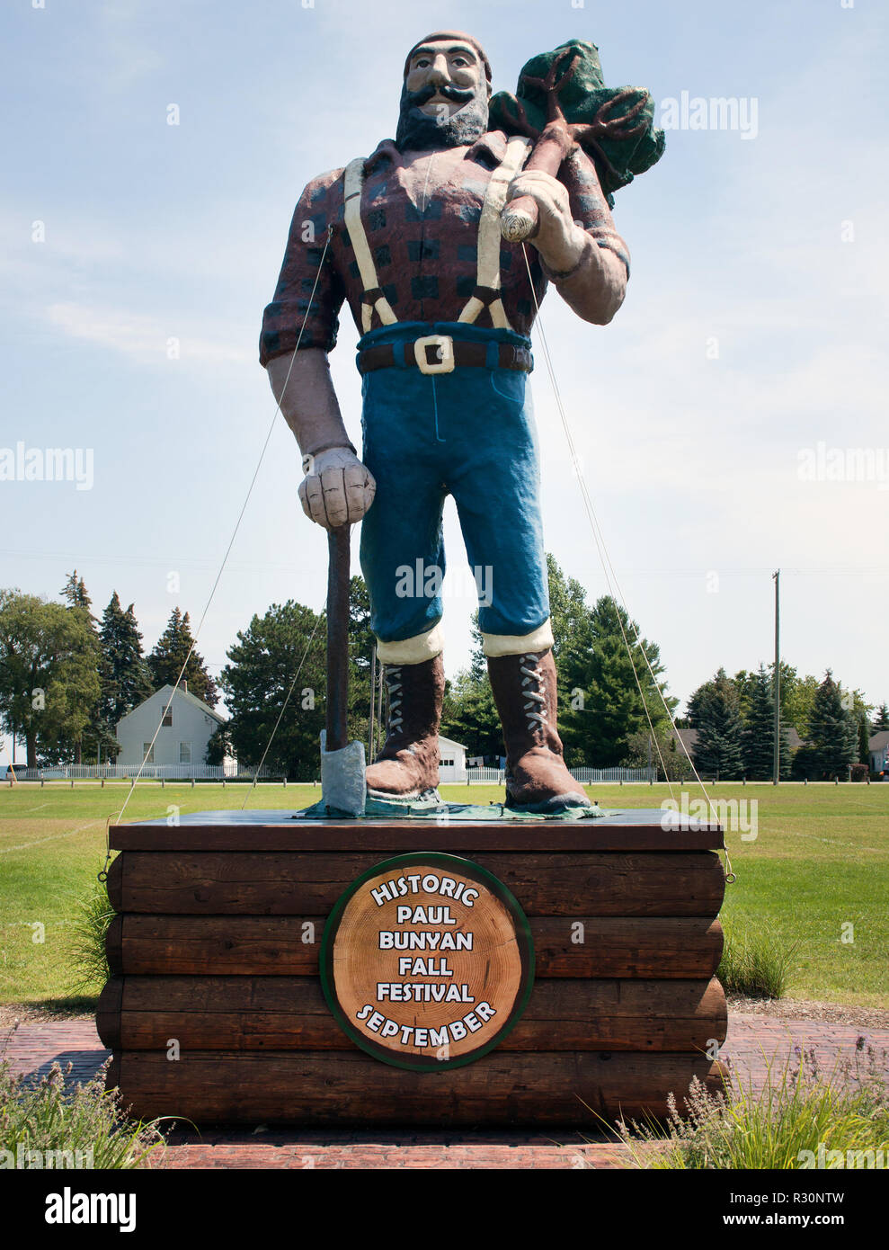 Paul Bunyan Statue in Oscoda, Michigan Stockfoto