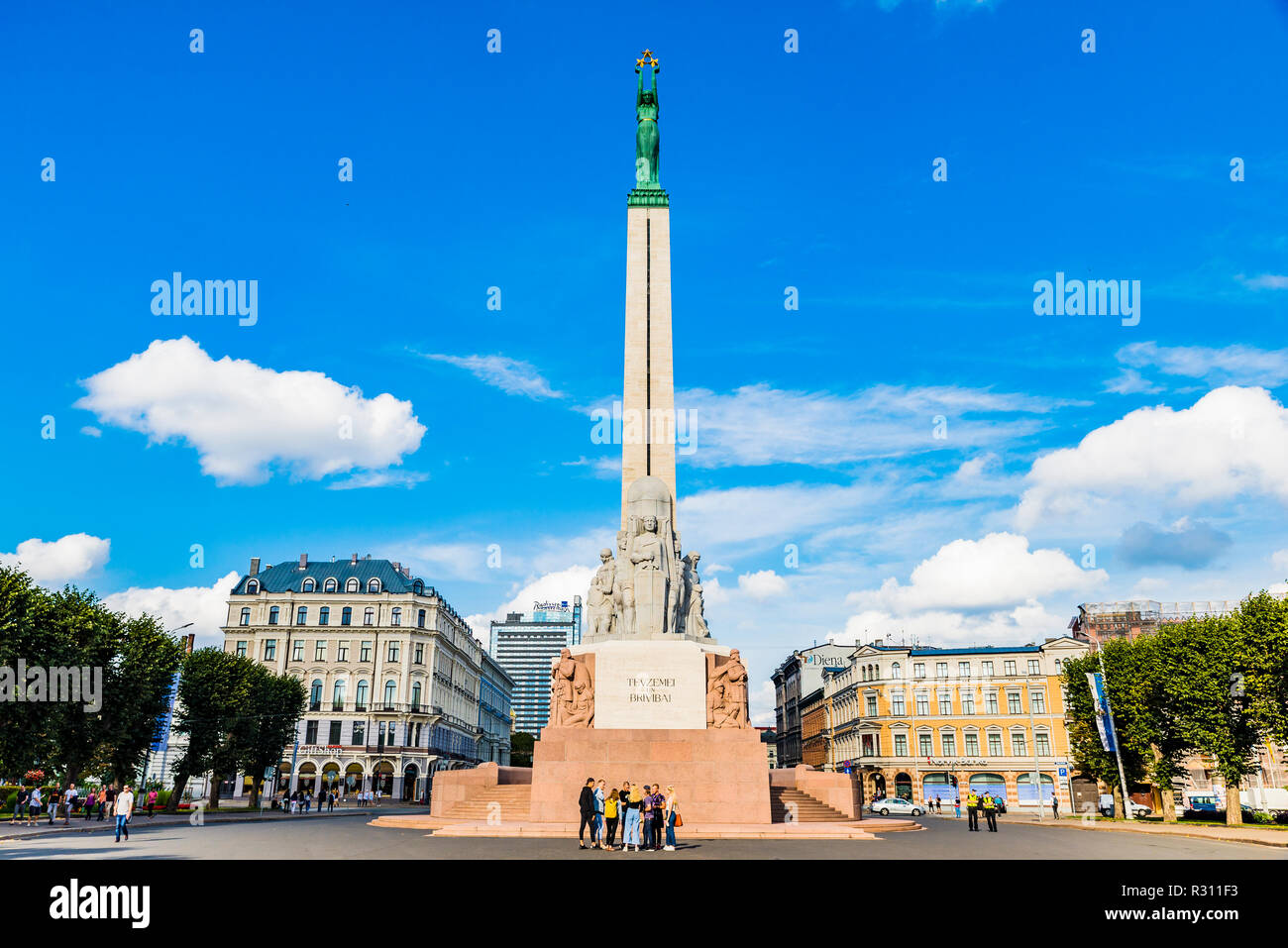 Das Freiheitsdenkmal ist ein Denkmal zu Ehren Soldaten getötet während der Lettischen Unabhängigkeit (1918 - 1920). Es ist ein wichtiges Symbol angesehen Stockfoto