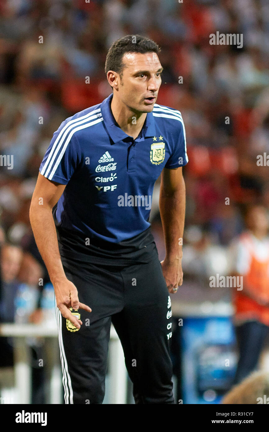 Mendoza, Argentinien. Nov 2018 20. Argentinien vs México, freundlich Fußballspiel zwischen den beiden ausgewählten, Malvinas Argentinas Stadion von Mendoza Credit: Alexis Lloret/Alamy leben Nachrichten Stockfoto