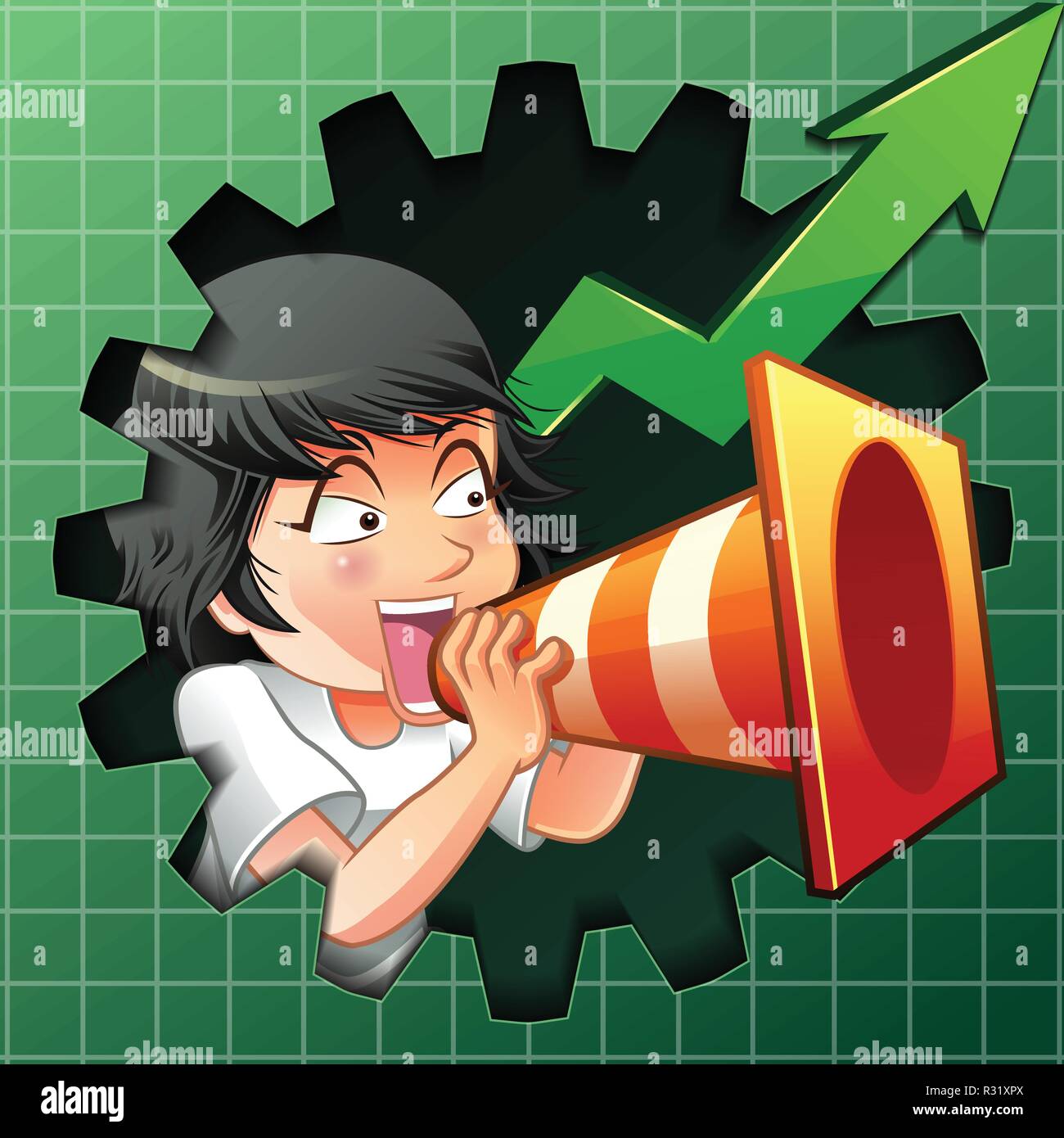 Person ist einladend Aktien zu kaufen. Stock Vektor