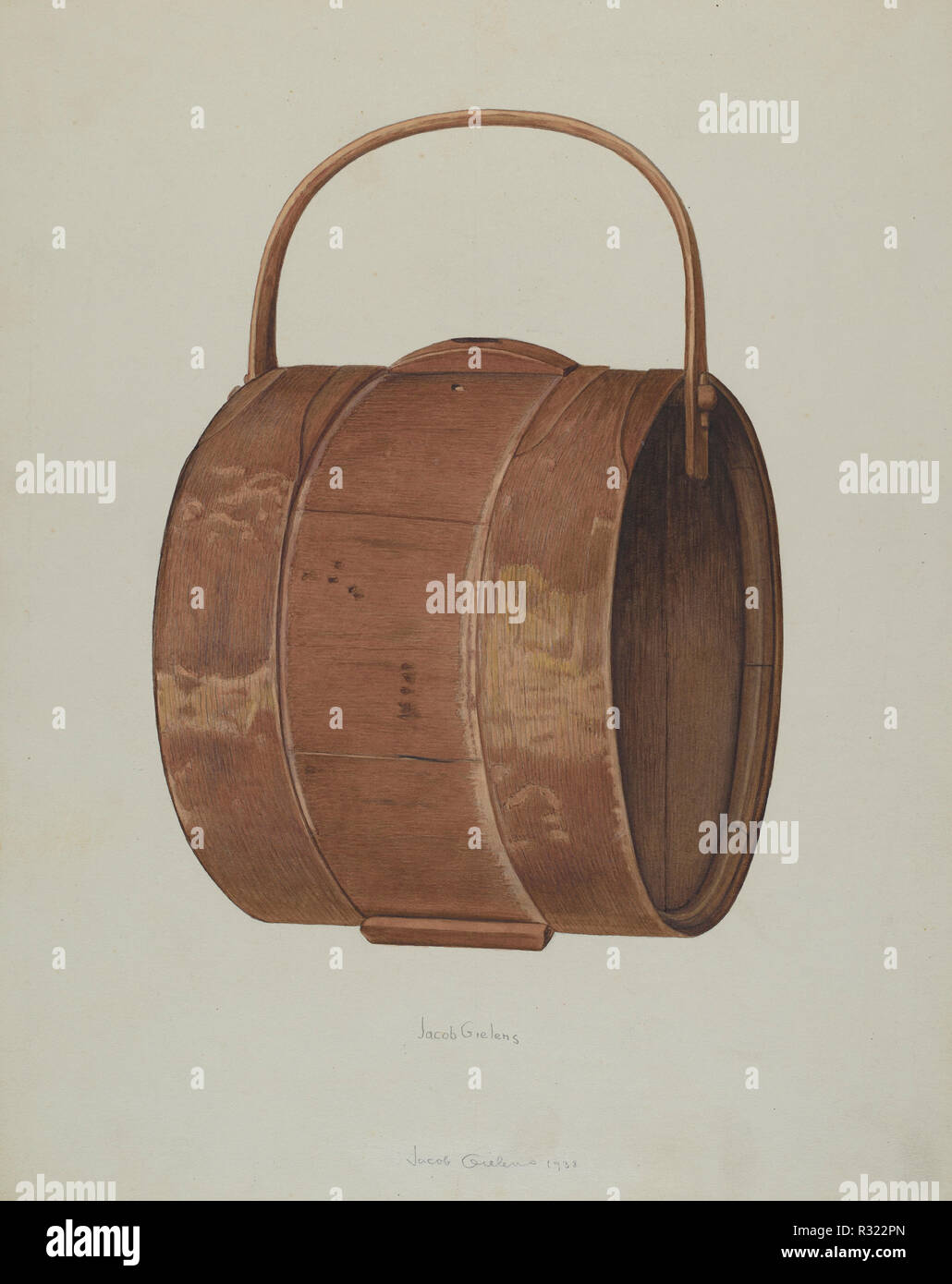 Likör Container. Stand: 1938. Maße: gesamt: 35,6 x 28 cm (14 x 11 in.). Medium: Aquarell und Graphit auf Pappe. Museum: Nationalgalerie, Washington DC. Autor: Jakob Gielens. Stockfoto