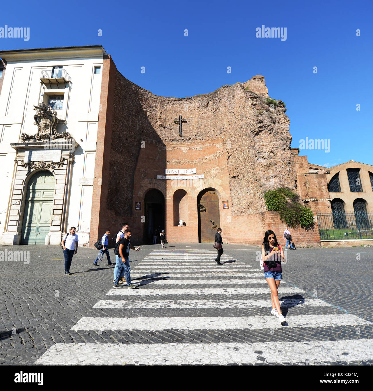 Die Basilika St. Maria von den Engeln und der Märtyrer Stockfoto