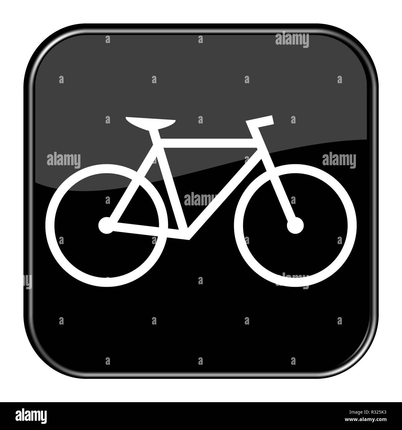 Schaltfläche glänzend schwarz - Fahrrad Stockfoto