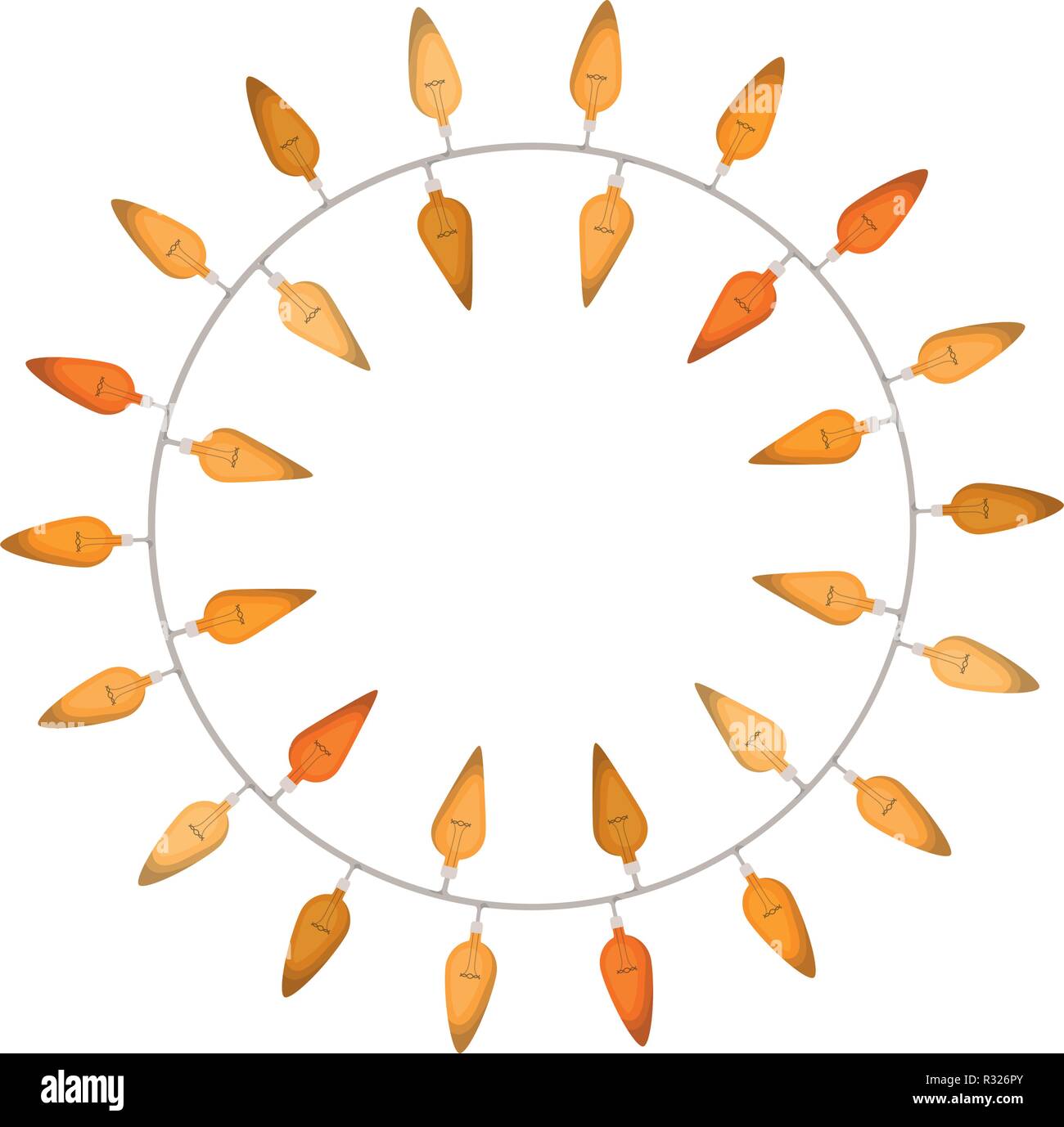 Weihnachtsbeleuchtung in einem Kreis isoliert Symbol Stock Vektor