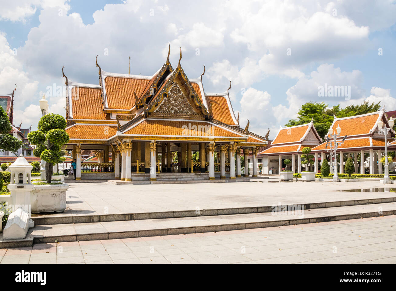 Pavillon, Wat Ratchanadda, Loha Prasat, Bangkok, Thailand Stockfoto