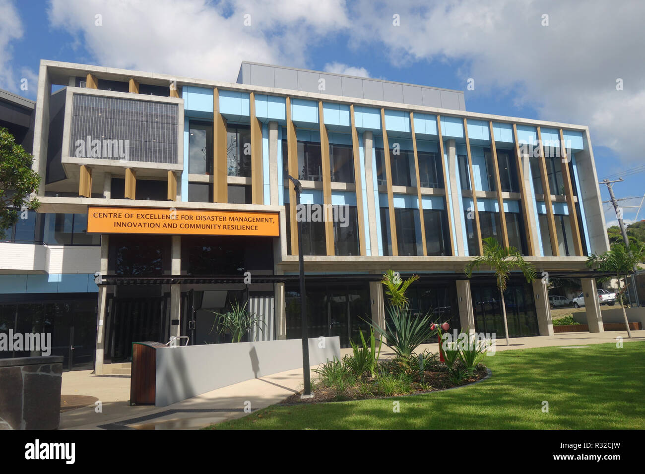 Center of Excellence für Disaster Management, Innovation und Gemeinschaft Belastbarkeit, Yeppoon, Queensland, Australien. Keine PR Stockfoto