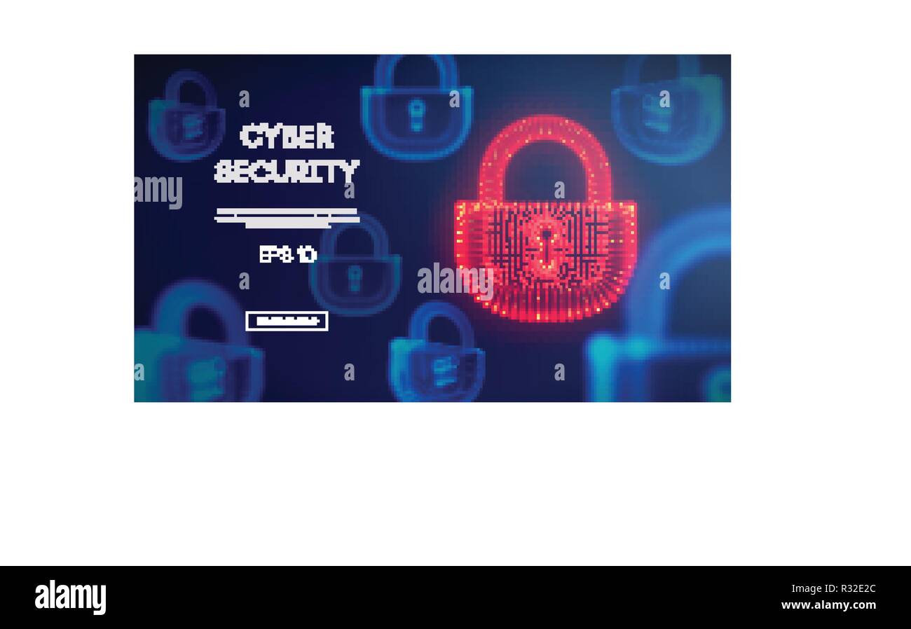Coputer internet Cyber Security Hintergrund. Internetkriminalität Vector Illustration. Digitale Sperre Vektor-illustration EPS 10. Stock Vektor
