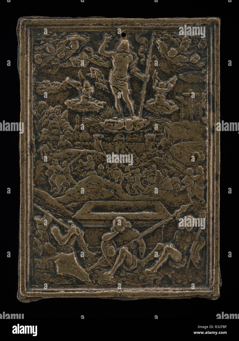 Die Auferstehung. Vom: C. 1500. Maße: Gesamt: 8,4 x 6 cm (3 5/16 x 2 3/8 in.) Gewicht: 81 Gr. Medium: Bronze. Museum: Nationalgalerie, Washington DC. Autor: Master I. F. S. Stockfoto
