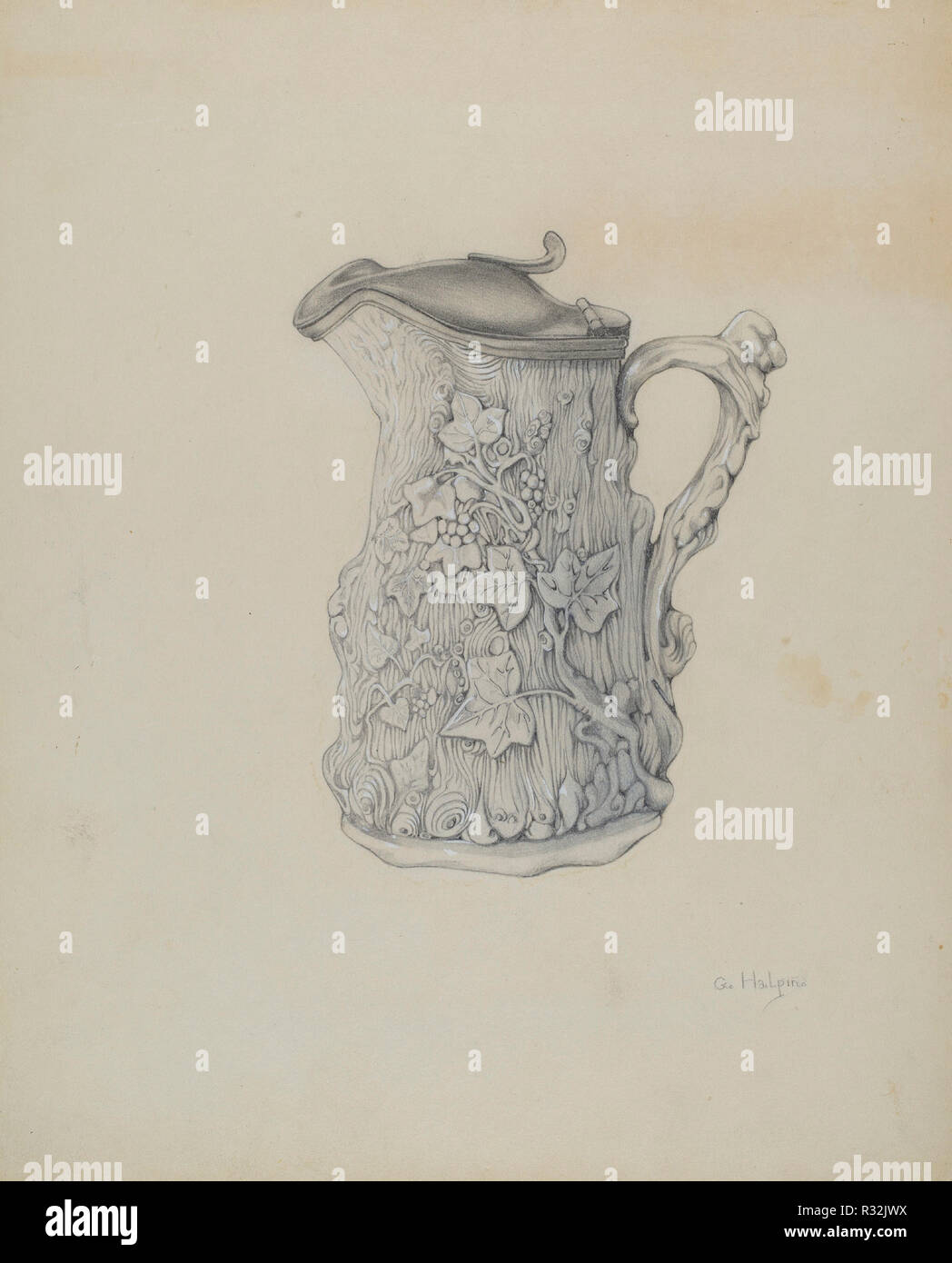 Sirup Krug. Vom: C. 1937. Maße: gesamt: 27,9 x 22,9 cm (11 x 9 in.). Medium: Graphit und Zuspitzung auf Karton. Museum: Nationalgalerie, Washington DC. Thema: Gnade Halpin. Stockfoto