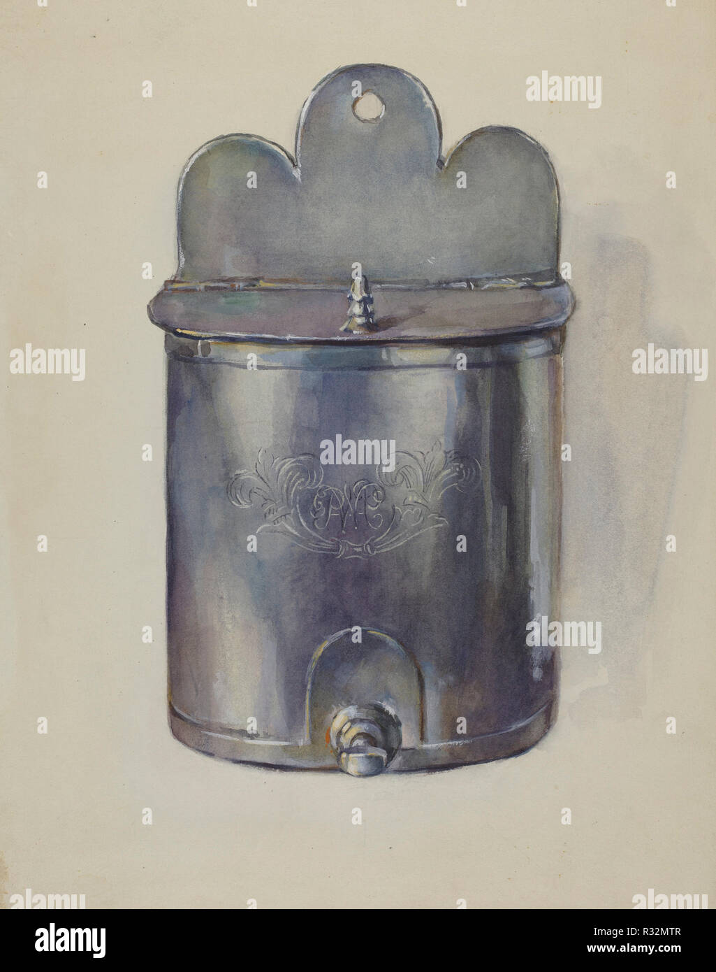 Zinn Ewer. Vom: C. 1936. Maße: gesamt: 35,5 x 27,9 cm (14 x 11 in.) Original IAD Objekt: 8 1/4' hoch; 7 1/2" breit. Medium: Aquarell, Graphit und gouache auf Karton. Museum: Nationalgalerie, Washington DC. Autor: John Dixon. Stockfoto