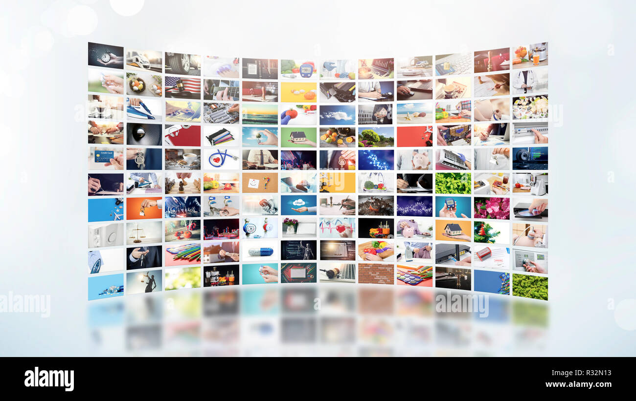 Fernsehen streaming Video Konzept. Media TV video-on-demand-Technologie. Video Service mit Internet Streaming Multimedia Shows, Serien. Stockfoto