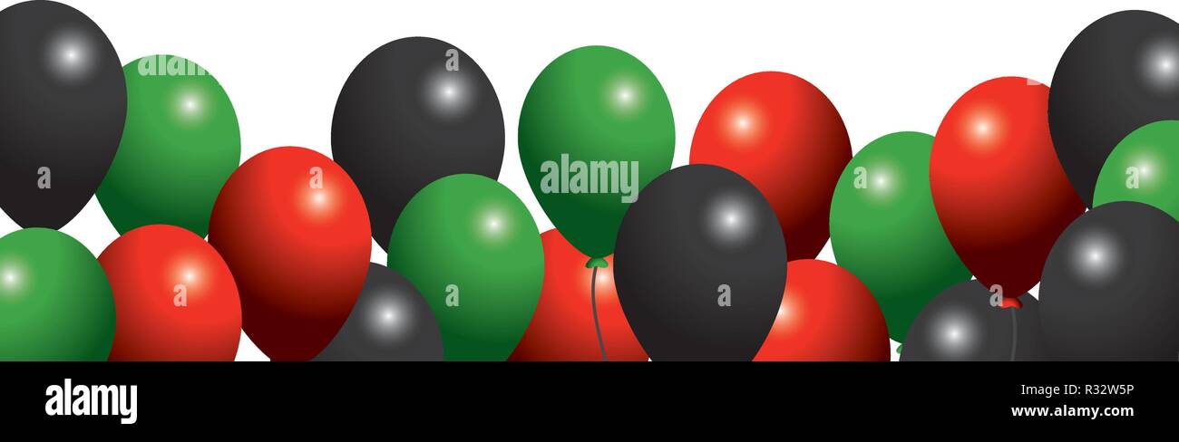 Vereinigte Arabische Emirate Fahne Farben Luftballons Muster cartoon Vector Illustration graphic design Stock Vektor