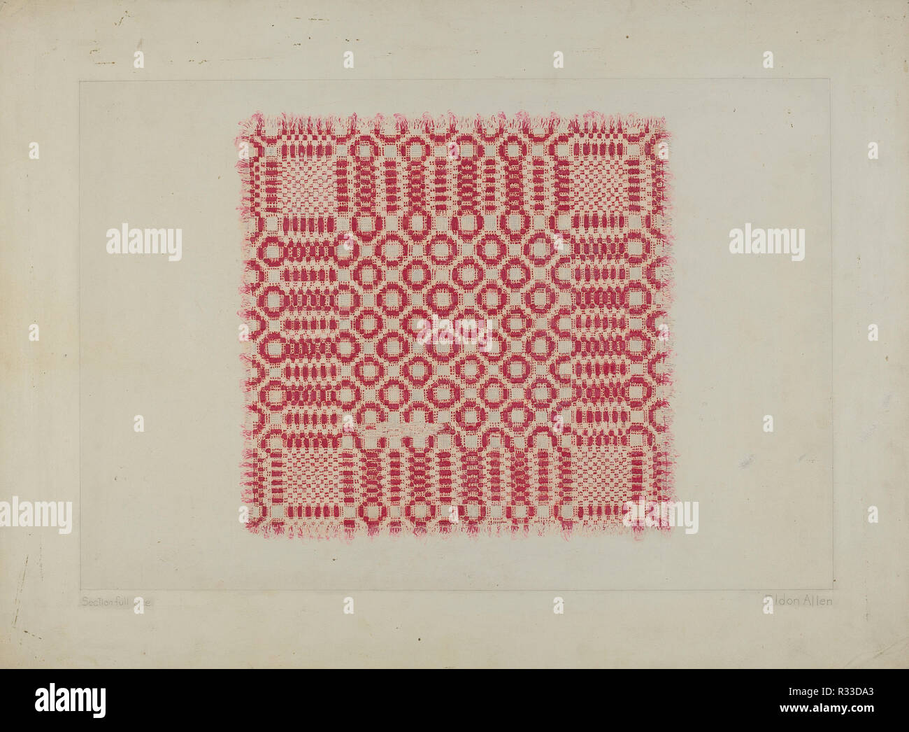 Bettüberwurf. Vom: C. 1938. Maße: gesamt: 40,6 x 54,5 cm (16 x 21 7/16 in.). Medium: Aquarell und Graphit auf Pappe. Museum: Nationalgalerie, Washington DC. Thema: Eldon Allen. Stockfoto