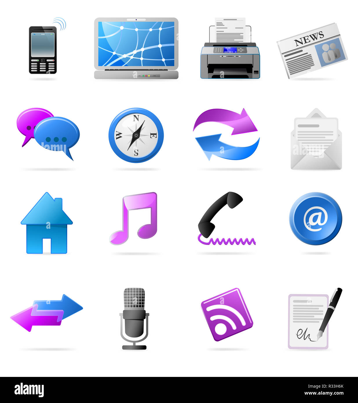 Icons für Ihre Website, Bewerbung oder Präsentation Stockfoto