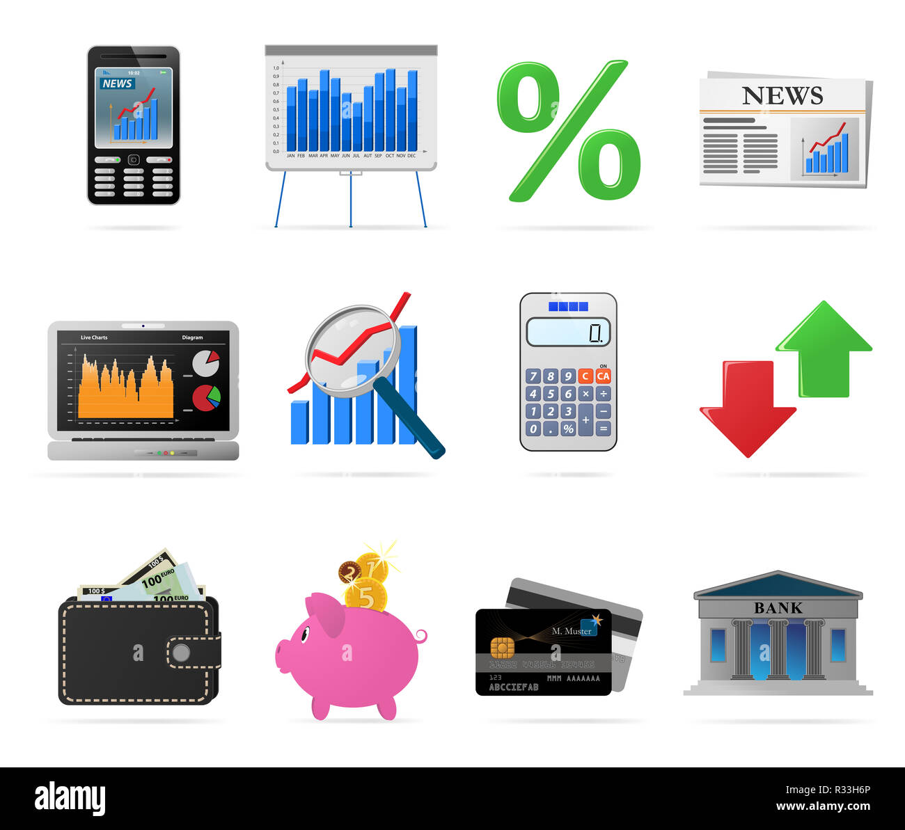 Finanzen-Symbole Stockfoto