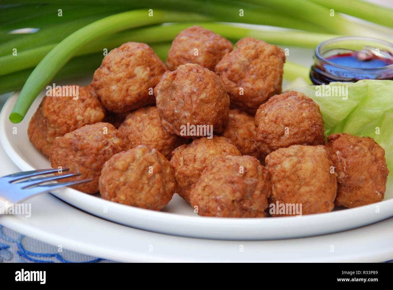 KÃ¶ttbullar traditionelle schwedische Fleischbällchen Stockfoto