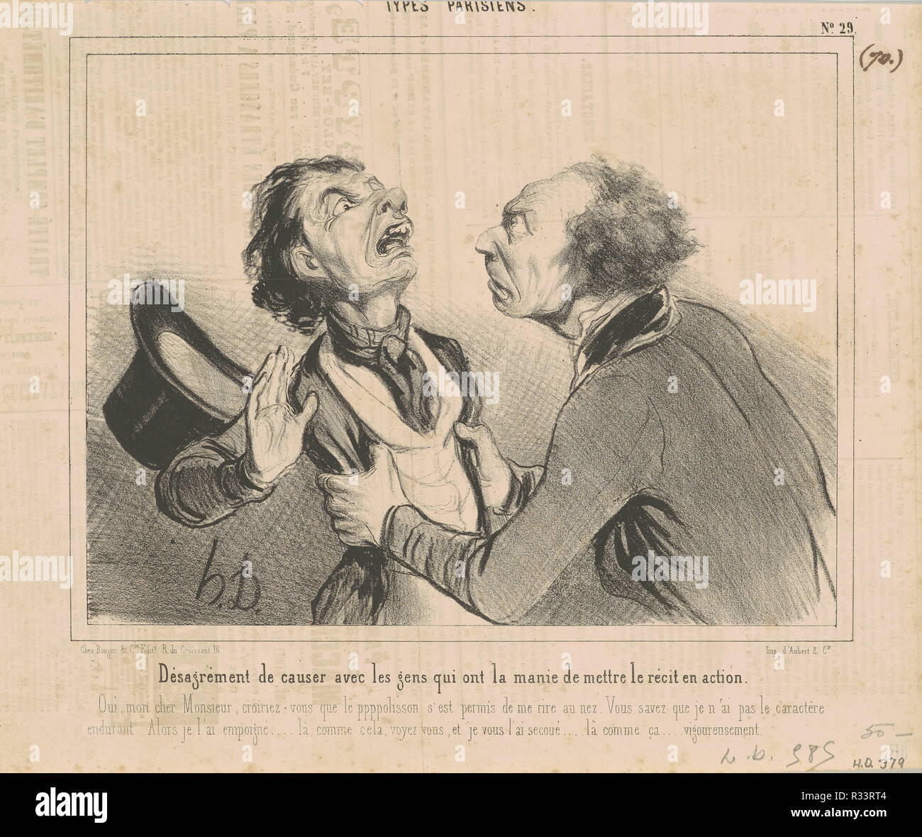 Désagrément de causer avec Les gens ... Vom: 19. Medium: Lithographie. Museum: Nationalgalerie, Washington DC. Thema: Honoré Daumier. Stockfoto