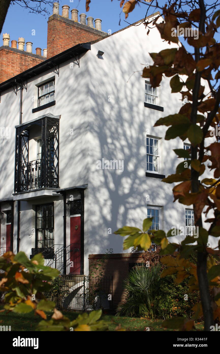 Häuser und Gebäude auf neuen Spaziergang in Leicester Stockfoto