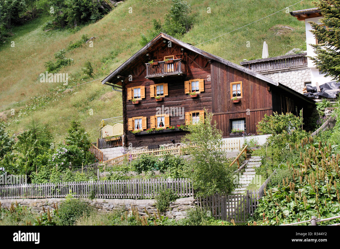 Altes Haus in das Passeiertal Stockfoto