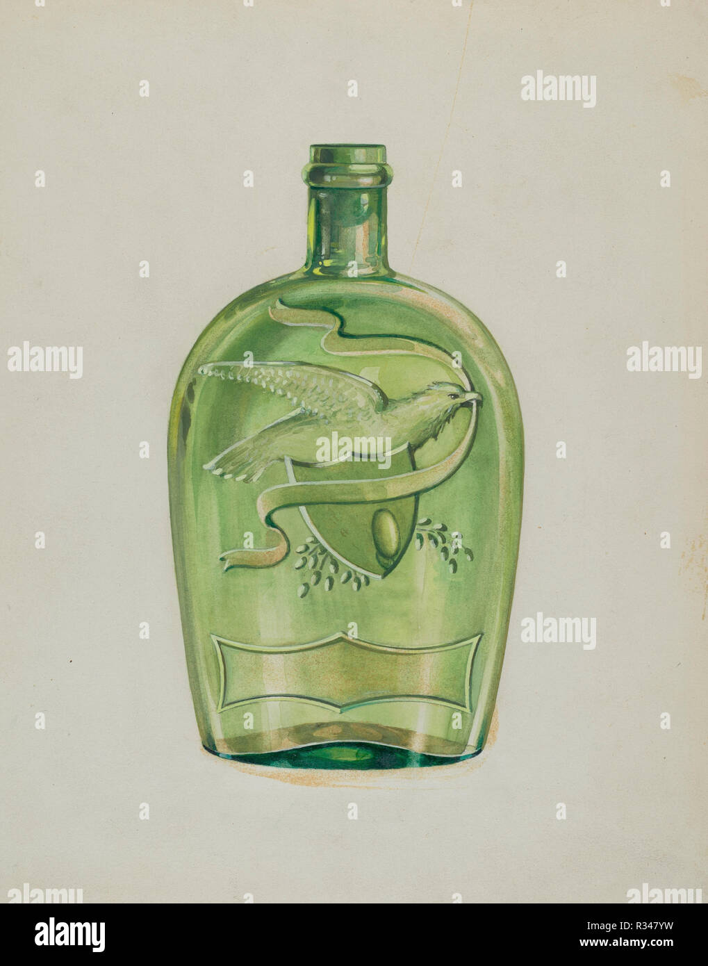 Likör Flasche. Stand: 1935/1942. Maße: gesamt: 28,3 x 23,2 cm (11 1/8 x 9 1/8 in.). Medium: Aquarell, Graphit und Farbstift auf Pappe. Museum: Nationalgalerie, Washington DC. Autor: Charles Caseau. Stockfoto