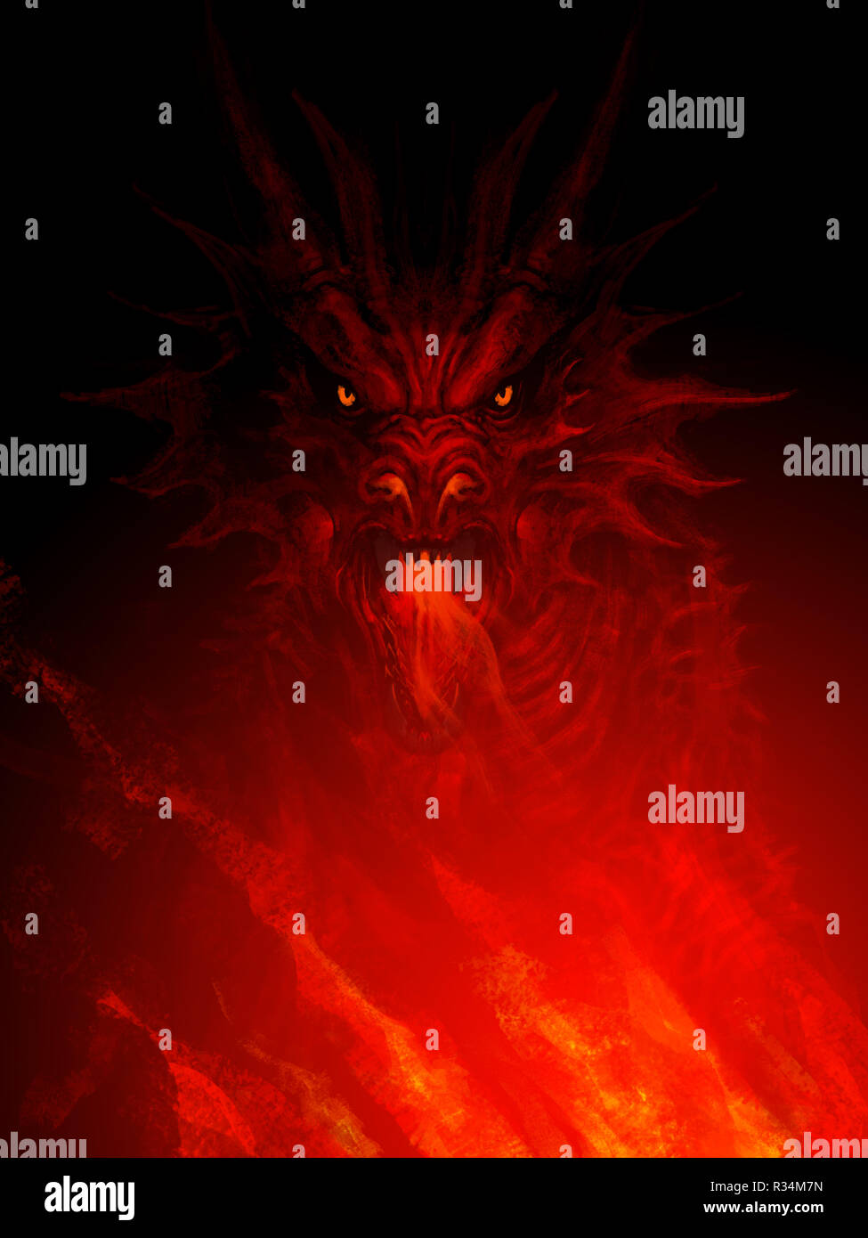 Mighty Dragon Head Stockfoto