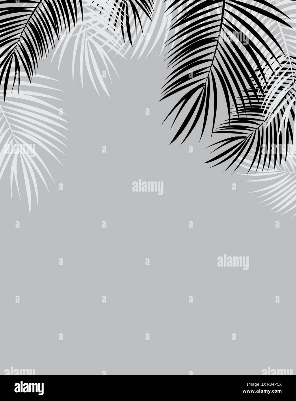 Schwarze und Weiße Palm Leaf Vektor Hintergrundbild Stock Vektor