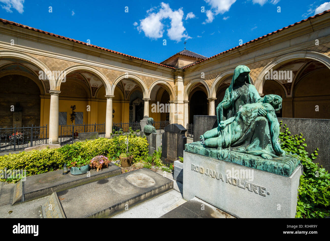 Details des Vyšehrader Friedhof. Stockfoto