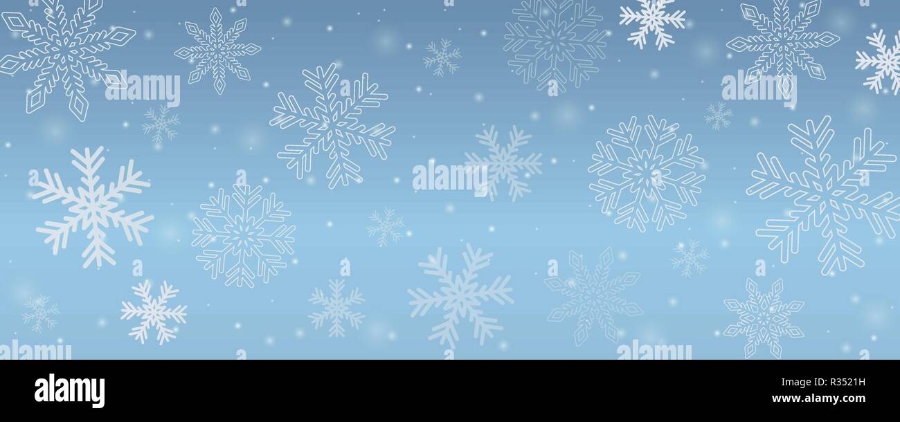 Snowy winter Hintergrund Schneeflocken im blauen Himmel Vektor-illustration EPS 10. Stock Vektor