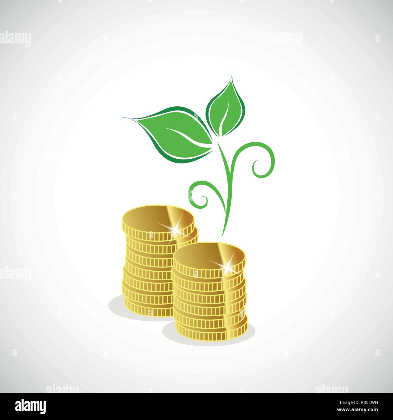 Das Wachstum von Pflanzen aus Geld Münze business icon Vektor-illustration EPS 10. Stock Vektor
