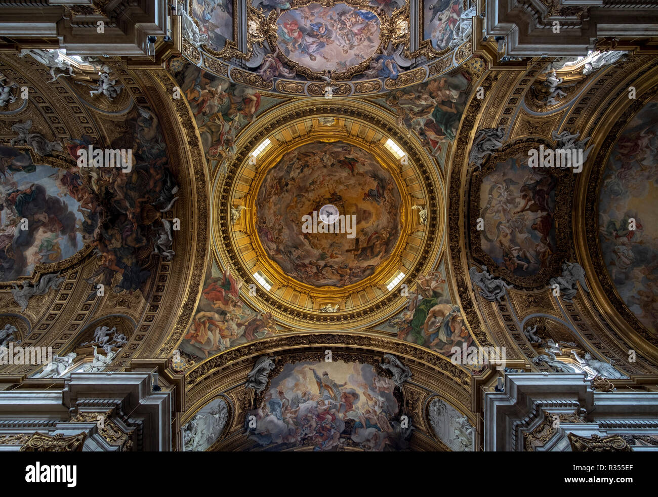 Rom, Roma, Il Gesu, ab 1568 erbaut, Blick in die Kuppel Stockfoto