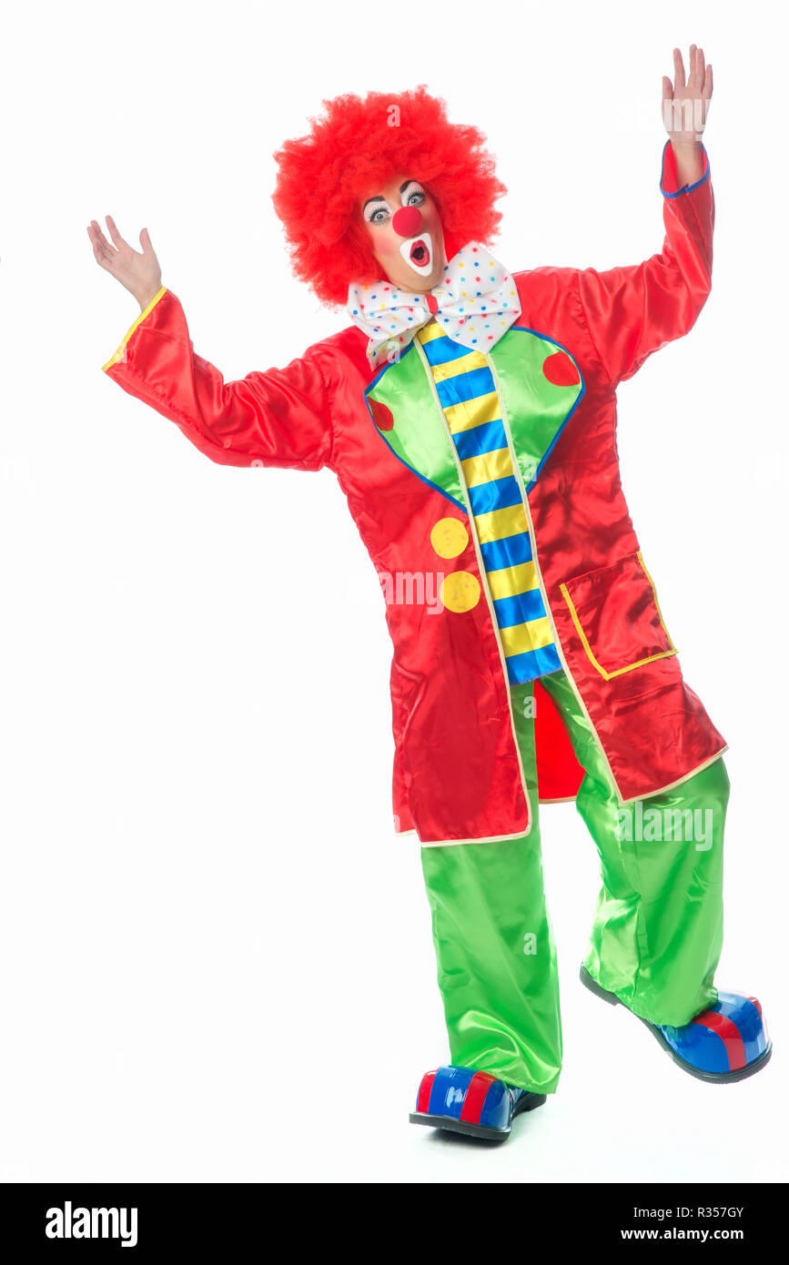 Überrascht clown Stockfoto