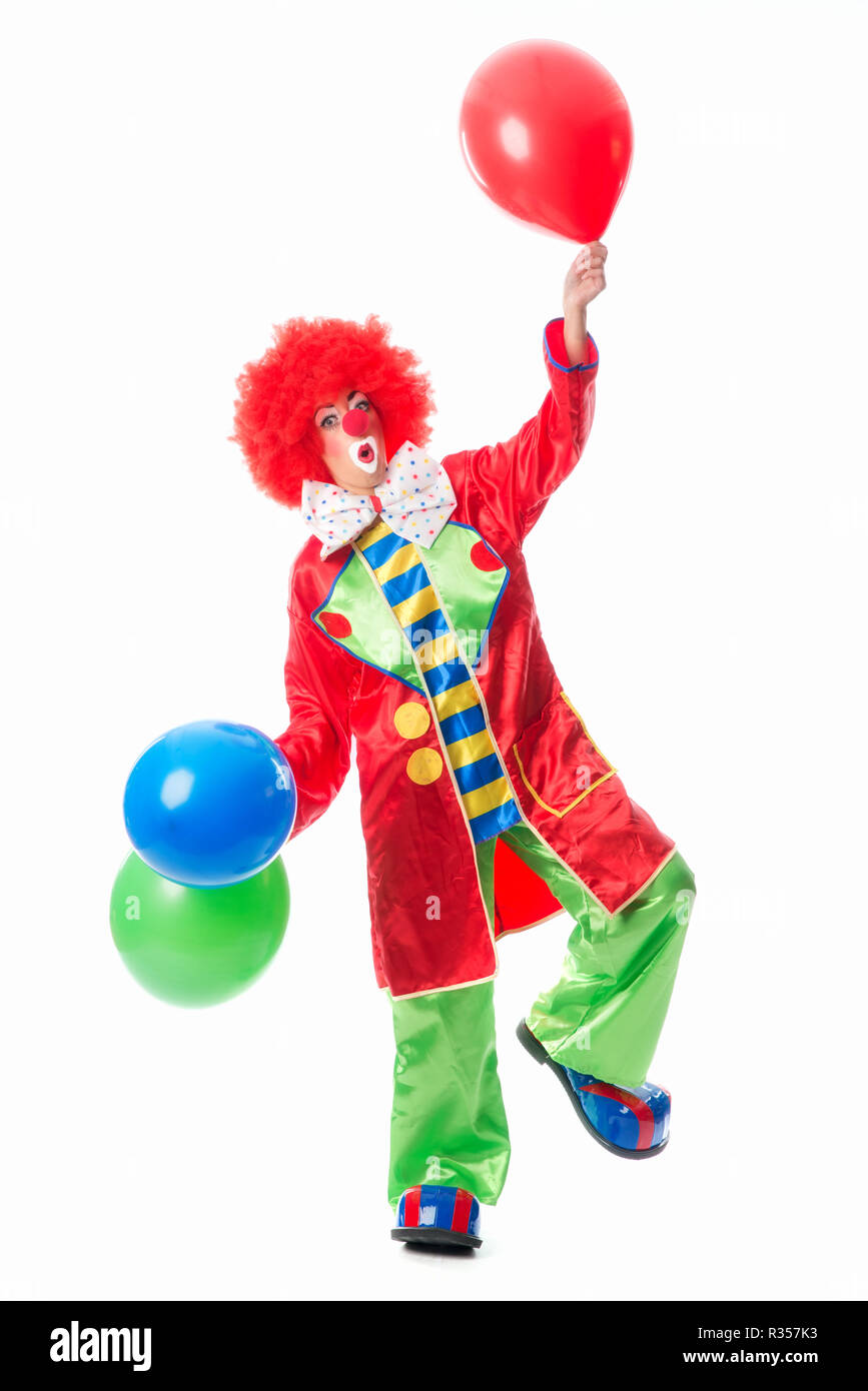 Clown mit Ballons Stockfoto