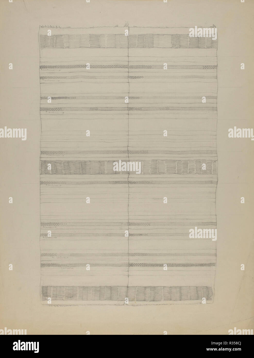 Textil. Stand: 1935/1942. Maße: gesamt: 66,1 x 51 cm (26 x 20 1/16 in.). Medium: Graphit auf Papier. Museum: Nationalgalerie, Washington DC. Thema: American 20. Stockfoto