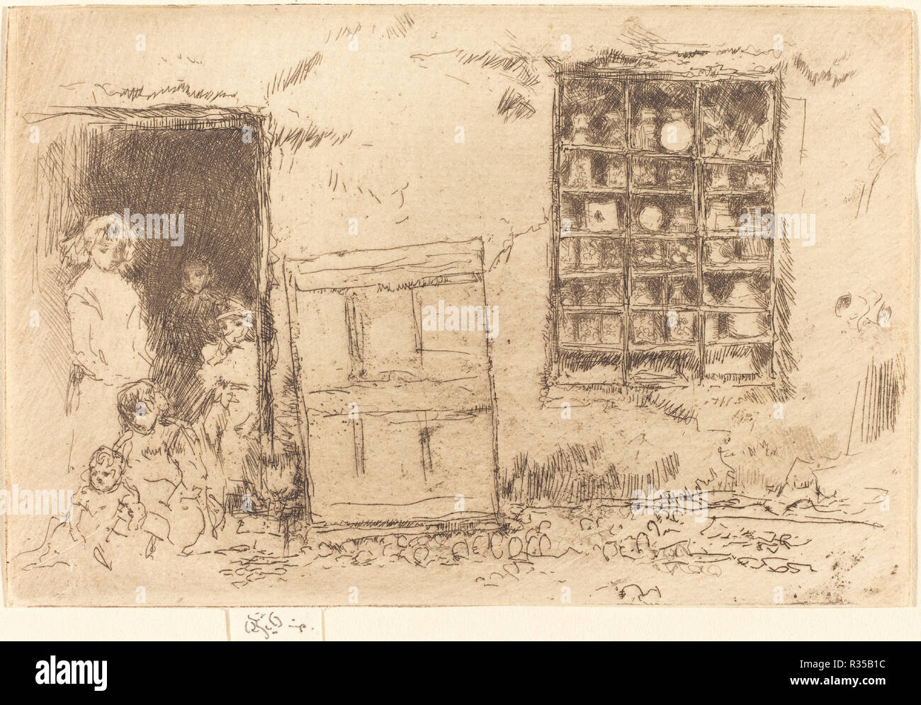 Das Dorf Sweet-Shop. Stand: 1887. Medium: Radierung und Kaltnadel. Museum: Nationalgalerie, Washington DC. Autor: WHISTLER, James Abbott Mcneill. Stockfoto