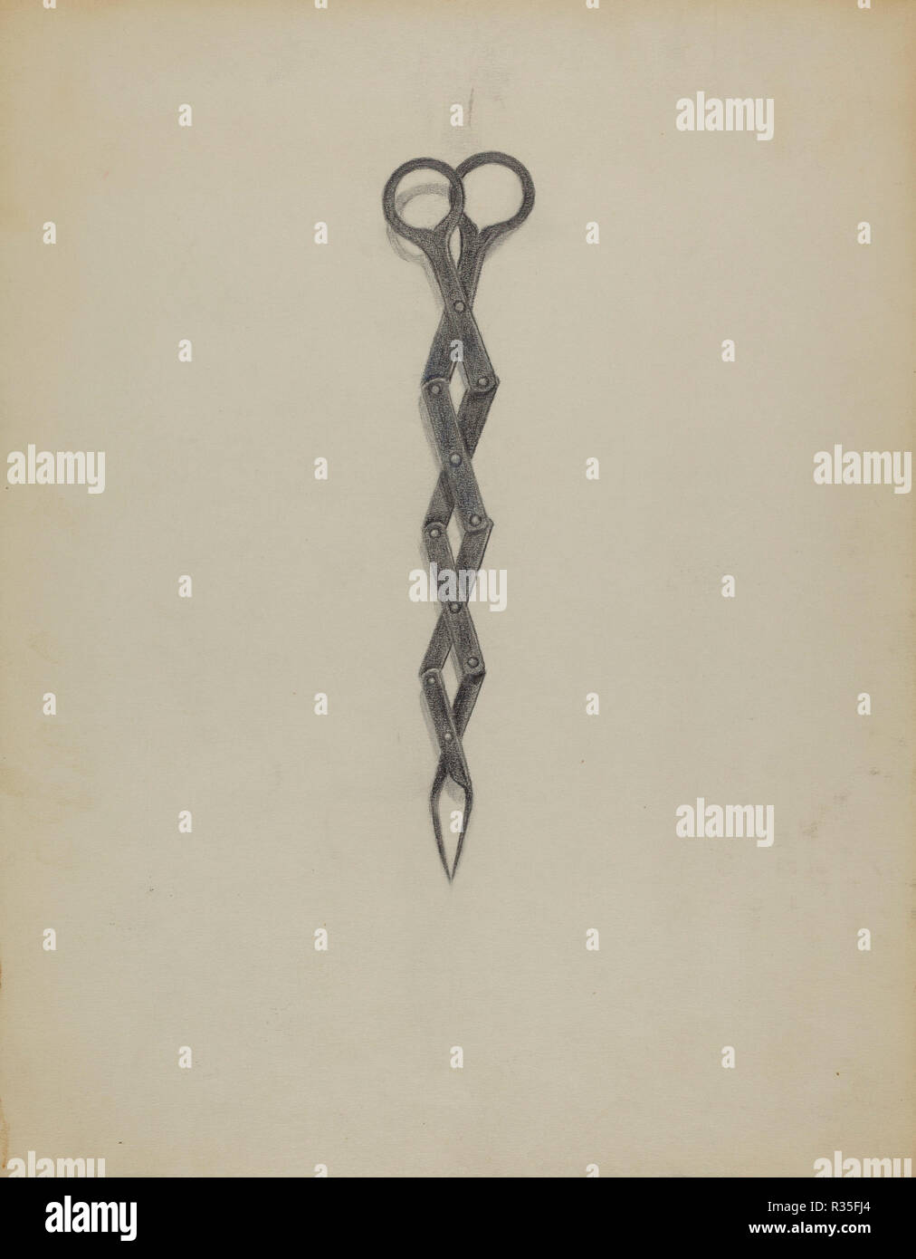 Zangen. Vom: C. 1936. Maße: gesamt: 29,1 x 22,9 cm (11 7/16 x 9 in.) Original IAD Objekt: 38,5 cm lang, 6,5 cm lang. Medium: Graphit auf Papier. Museum: Nationalgalerie, Washington DC. Autor: Richard Schoene. Stockfoto