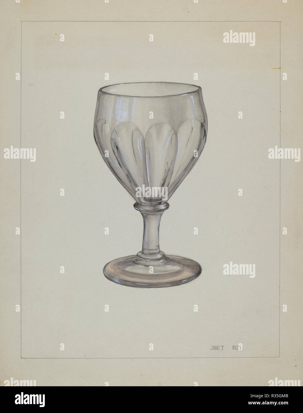 Becher. Vom: C. 1936. Maße: gesamt: 29,3 x 22,9 cm (11 9/16 x 9 in.). Medium: Aquarell, Graphit und goauche auf Karton. Museum: Nationalgalerie, Washington DC. Autor: Janet Riza. Stockfoto